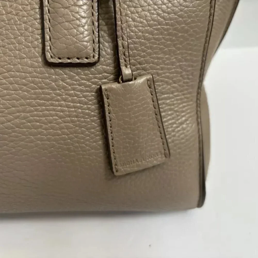 Michael Kors Handbag Tote Taupe Satchel Leather Tote ShoulderBag Purse Crossbody